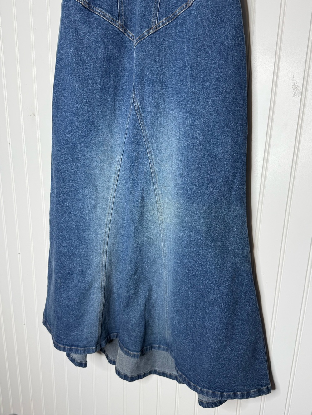 Vintage Moda International Western Sleeveless Denim Jeans High Low Hem Dress 10 - Picture 3 of 11